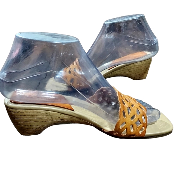 Papilio Heels 7 Leather Brown Sandals Shoes Woman Footwear Slipon - Picture 2 of 7